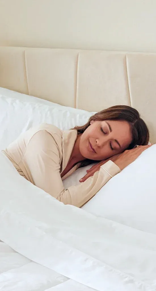 Girl is sleeping comfortable on Miracle Sheets